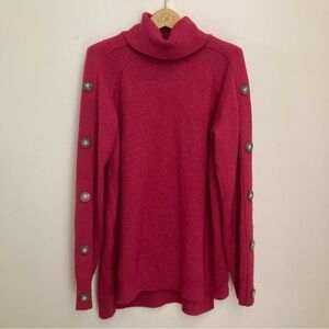 Apt. 9 Women's Pink Turtleneck Sweater with Button Details Size Medium